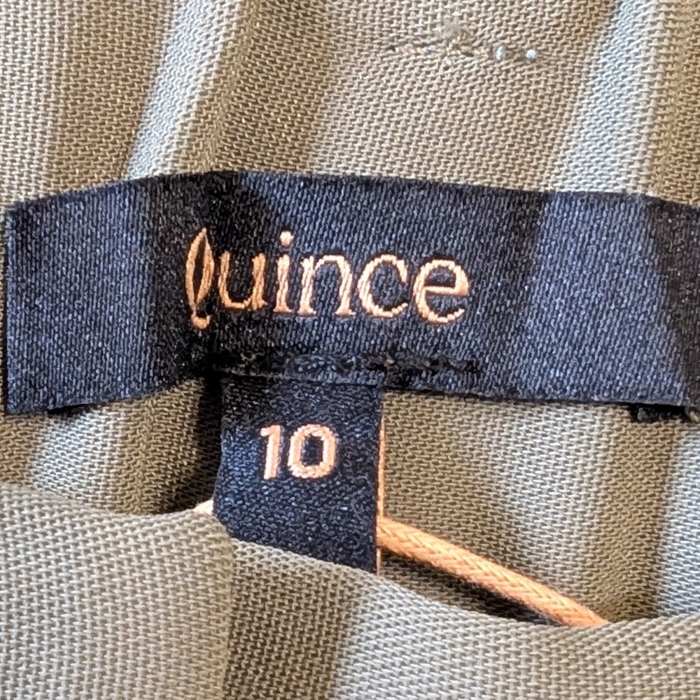 Quince Stretch Crepe Pleated Wide Leg Pants in Olive sz 10 Women's NWT 30 - Picture 6 of 8